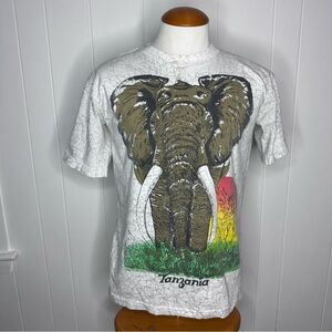 Vintage 90’s Zip It London Tanzania African Elephant T Shirt